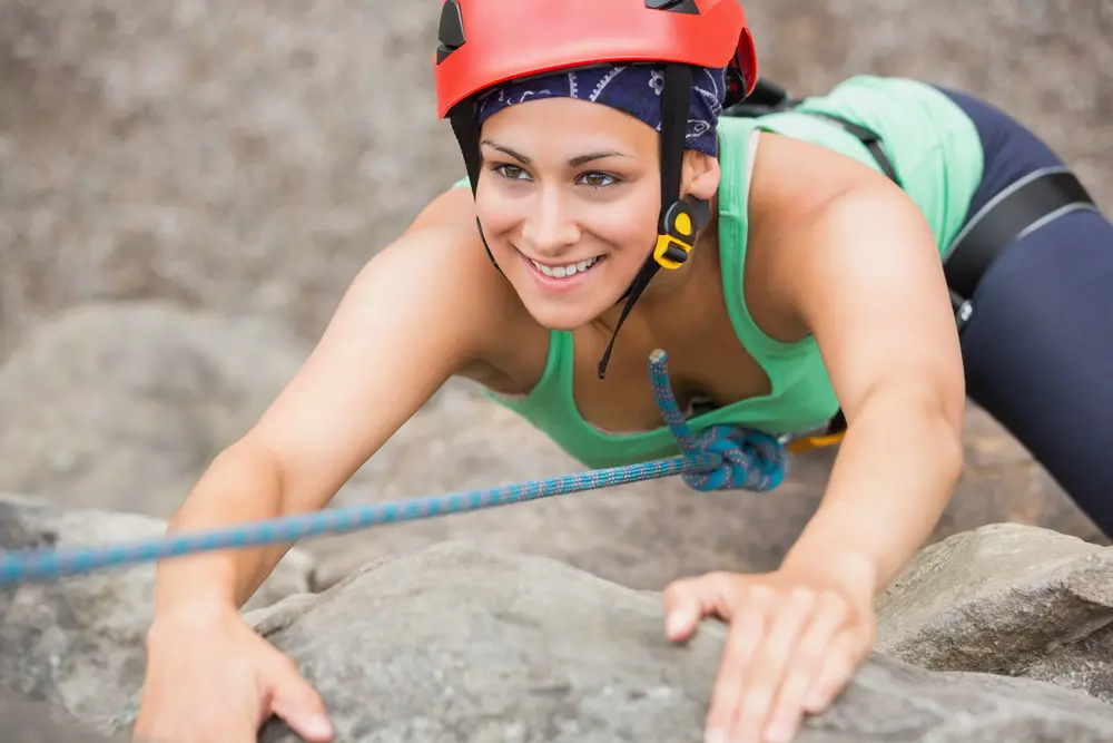 Rock climbing and abseiling at Croyde Bay in North Devon